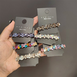 新款6cm立钻弹簧夹刘海侧边夹发饰百搭实用顶夹半扎发一字发卡女