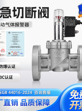 商用工业燃气紧急切断阀报警器天然气泄漏自动切断阀DN50 80 150