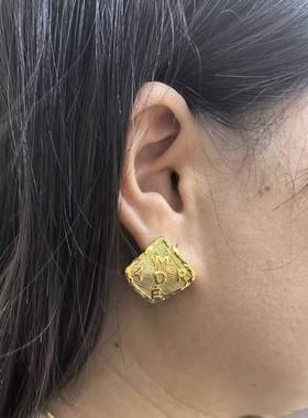 奢华定制系列重工立体浮雕字母耳钉