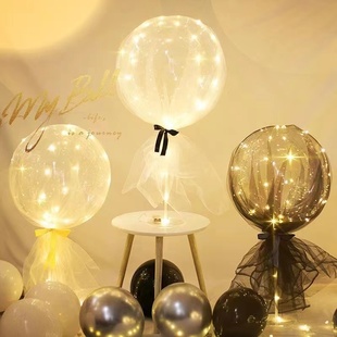 波波球网纱0.9 1.6米透明玫瑰花仙女纱气氛场景布置支持定制波波