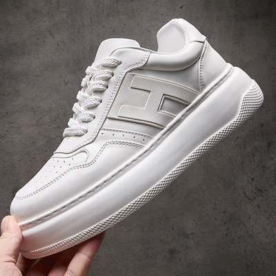 2025秋季新款男鞋真皮时尚潮牌小白鞋男厚底增高百搭运动休闲板鞋