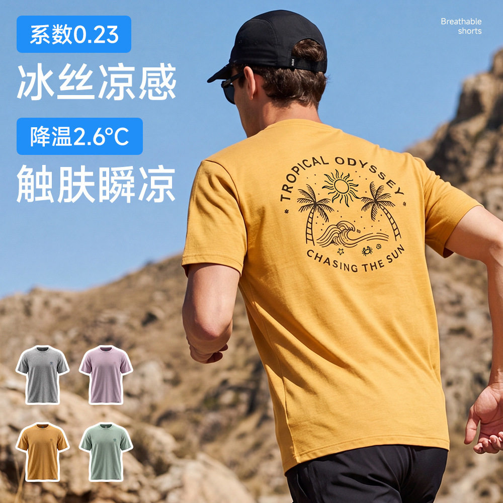 运动户外品牌半袖登山徒步速干上速干T恤