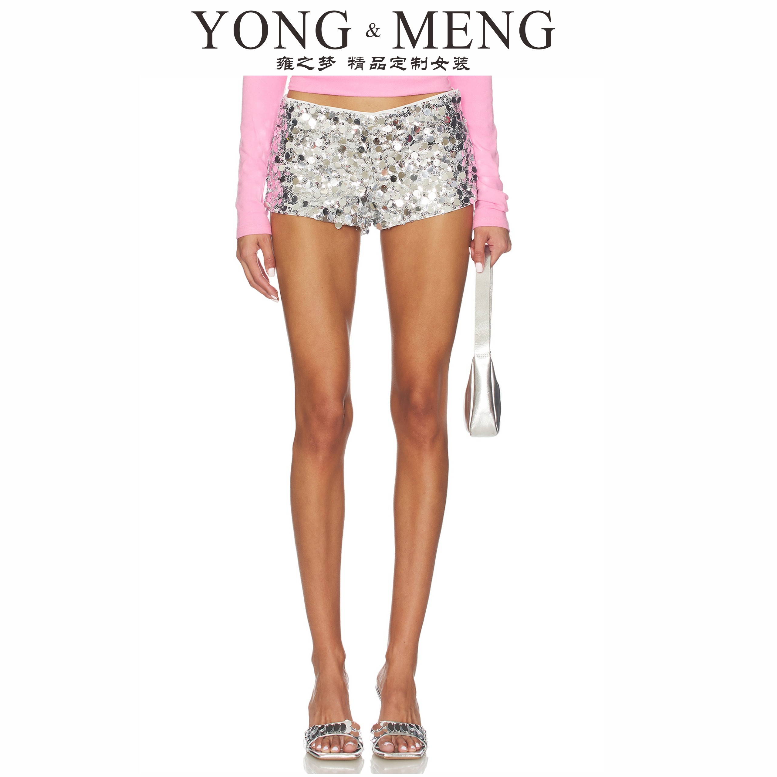 纯欲性感银色亮片短裤奢华女装美式小众炸街风派对夜店裤高腰闪钻,女装/女士精品,短裤,淘宝优惠券,粉丝福利购,淘宝优惠卷