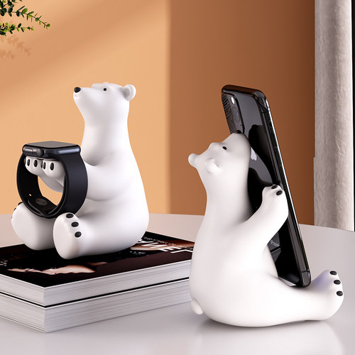 北极熊桌面摆件手机支架送礼好物