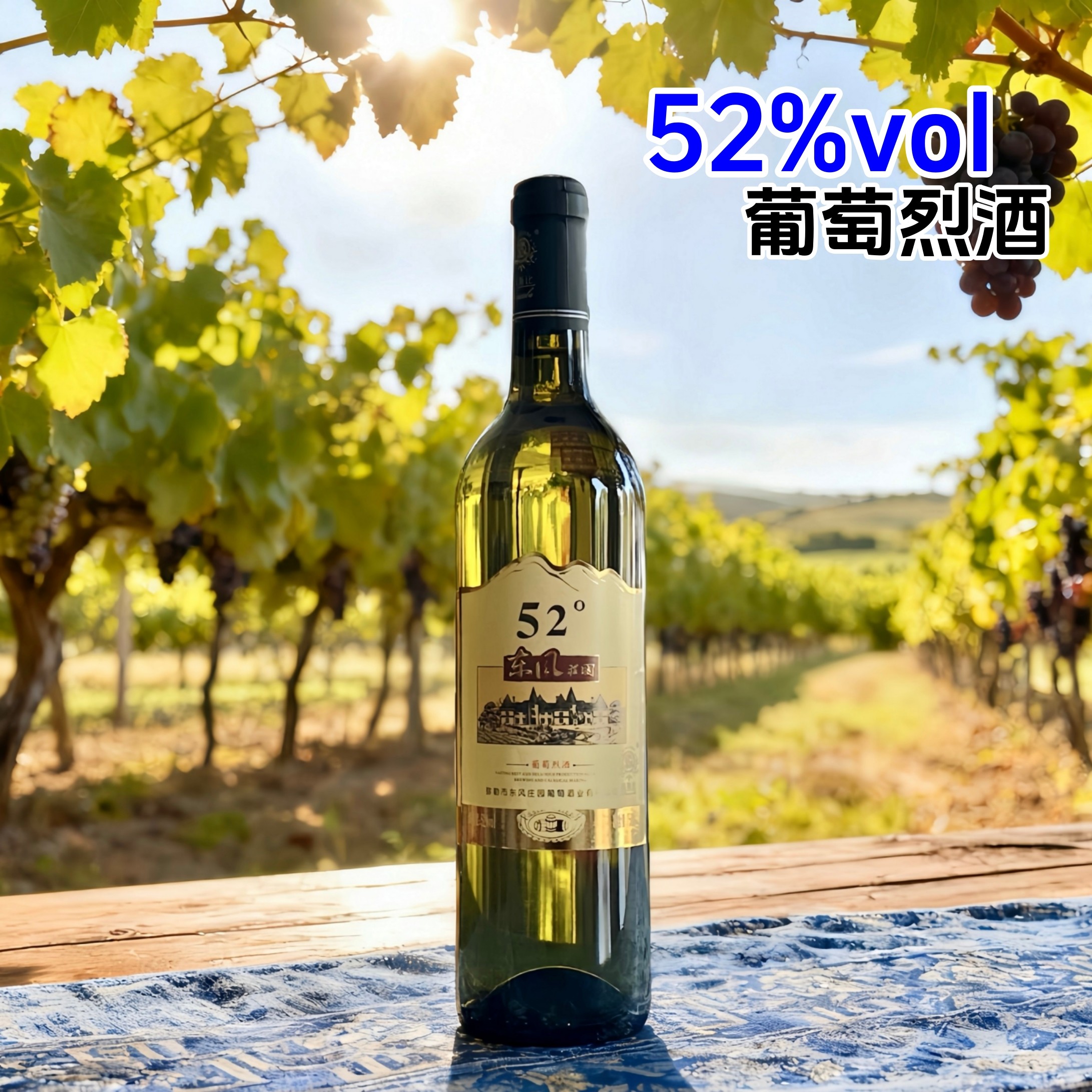 云南弥勒东风庄园高斯比52度葡萄烈酒高度葡萄酒蒸馏酒白兰地老树