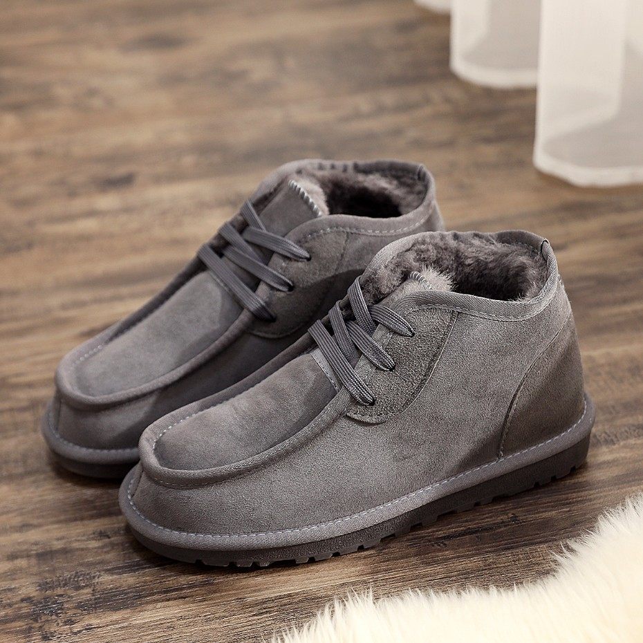 羊皮毛一体雪地靴保暖低帮男加绒真皮休闲短靴羊毛棉鞋冬季,流行男鞋,时尚雪地靴,淘宝优惠券,粉丝福利购,淘宝优惠卷