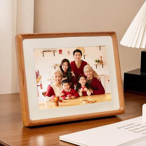 定制檀木胡桃木实木榫卯相框摆台高级感儿童照片打印冲洗做全家福