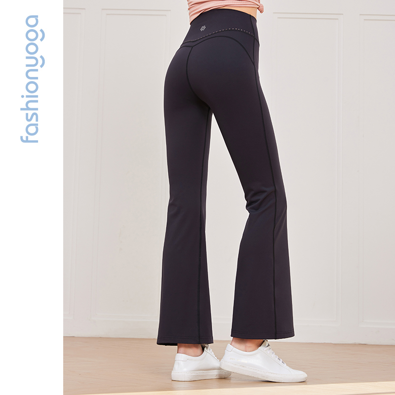 凡圣瑜伽高腰修身显瘦休闲运动户外健身通勤提臀喇叭裤女FC14924