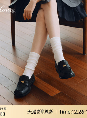 高伯伯同款73hours女鞋舒适印记26春季新款复古金币乐福鞋小皮鞋