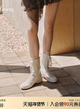 73hours女鞋Solo trip2025冬季新款机车风马丁靴赛车鞋拳击靴短靴