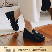 西伦敦2026春季 新款 粗跟厚底乐福鞋 73hours女鞋 英伦风厚底小皮鞋