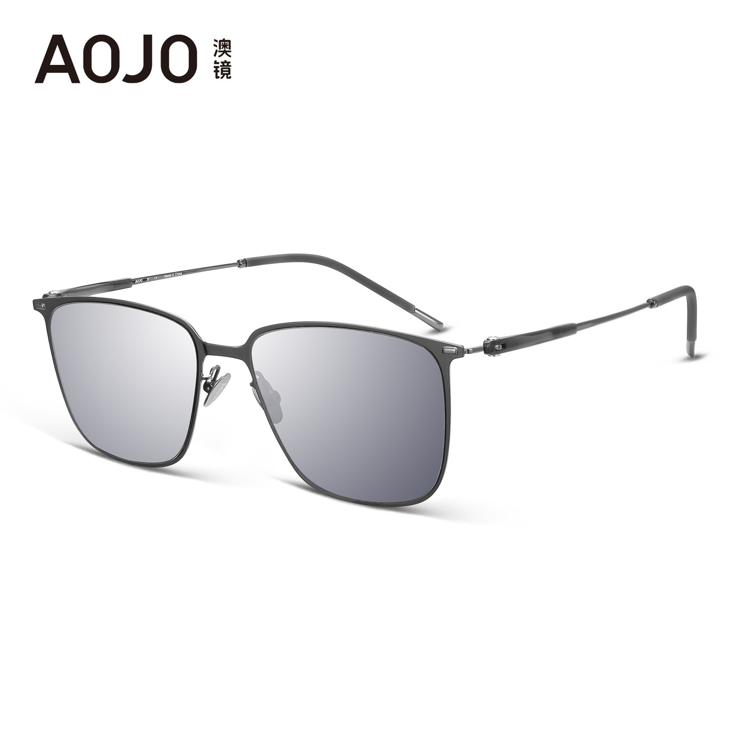 【27新品】AOJO太阳镜方圆防眩偏光墨镜男女16g驾驶AJ202SP351