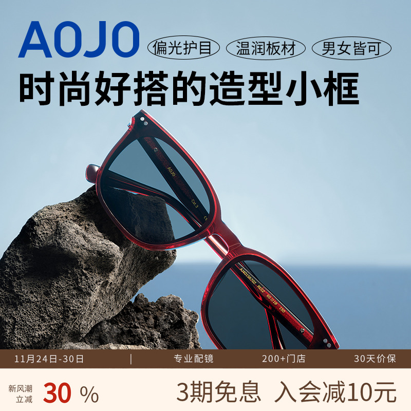 AOJO偏光防紫外线时尚小框太阳镜