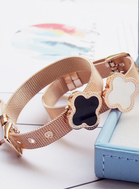 韩版时尚天然贝壳黑白手镯女