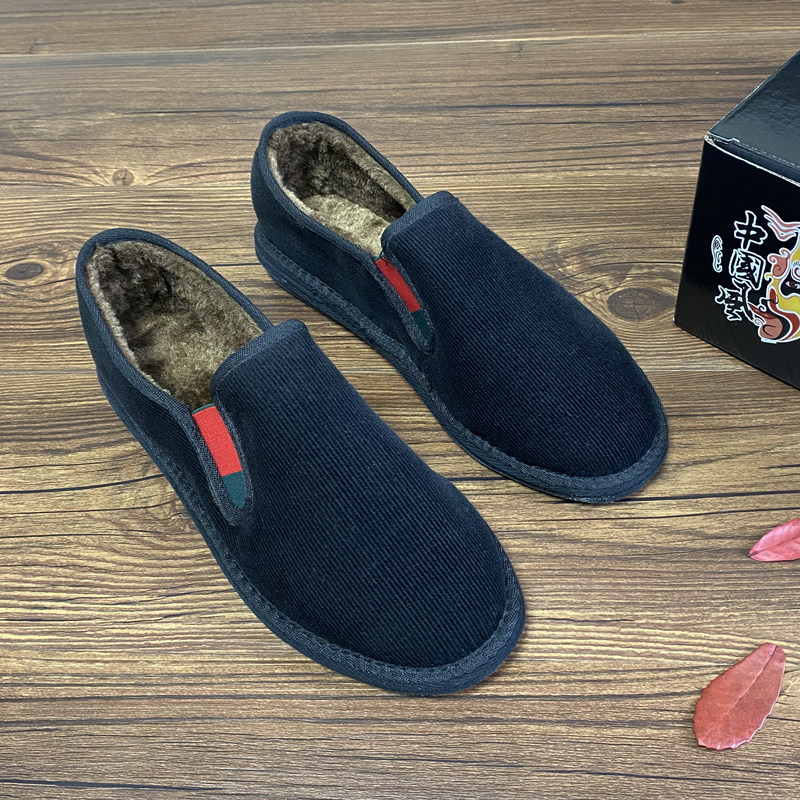 老北京布鞋男加绒加厚冬季保暖手工千层底一脚蹬防滑软底休闲棉鞋,流行男鞋,棉鞋,淘宝优惠券,粉丝福利购,淘宝优惠卷