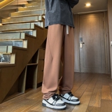 美潮重磅宝藏蓝卫裤双侧拼接微锥拖地长裤K9091P5588，男装休闲裤，星座914-1