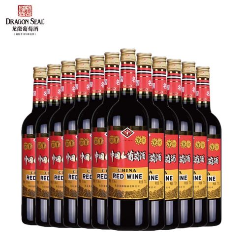 龙徽夜光杯中国红葡萄酒女士甜酒果酒红酒13.5度750mlx6瓶/12瓶装
