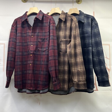 水木工芳2025冬季新款百搭显瘦休闲格子加绒衬衫女9165