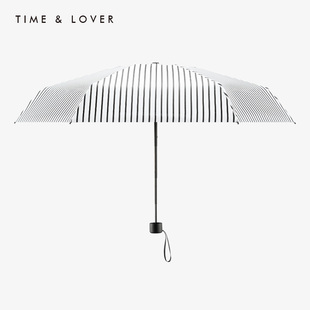 TIME&LOVER小巧便携条纹防晒太阳伞女折叠晴雨伞两用遮阳防紫外线