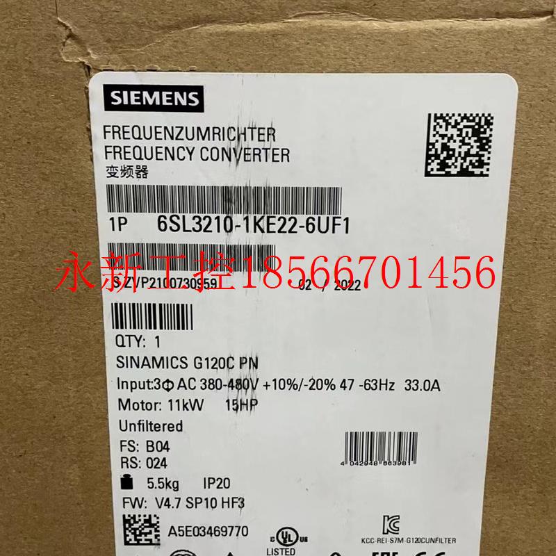 议价6SL3210-5BE24-0UV0V20/4KW/380-480V变频器全新现货代￥