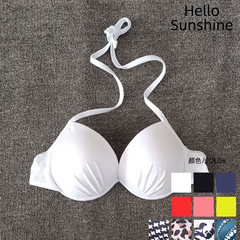 单件上衣小胸聚拢钢圈钢托泳衣女时尚性感印花大胸比基尼bikini