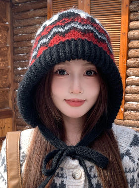 女甜美可爱显脸小毛线帽冬季保暖