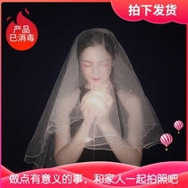 Champagne headdress headdress super xiansen net red Photo Props Vintage Wedding Dress headdress bride wedding short