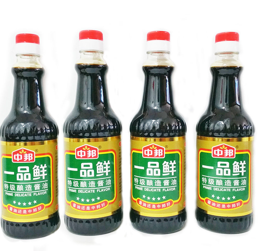 包邮中邦特级一品鲜酱油500mlx4瓶佐餐炒菜凉拌调味特级酿造酱油