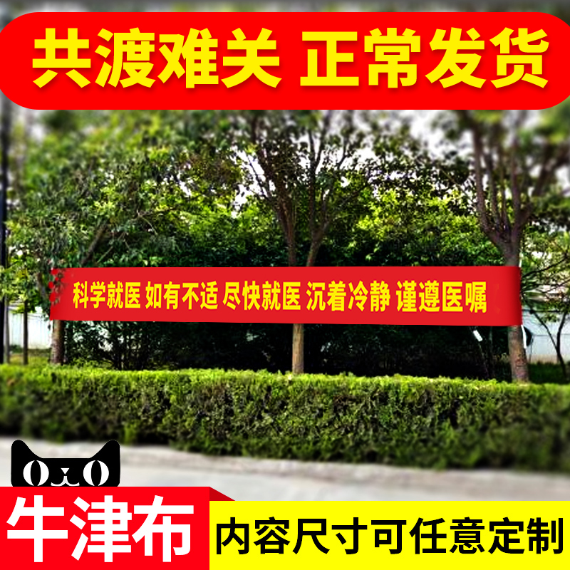 防疫宣传横幅竖幅预防肺炎病毒抗击疫情小区街道社区防疫抗击疫情人人