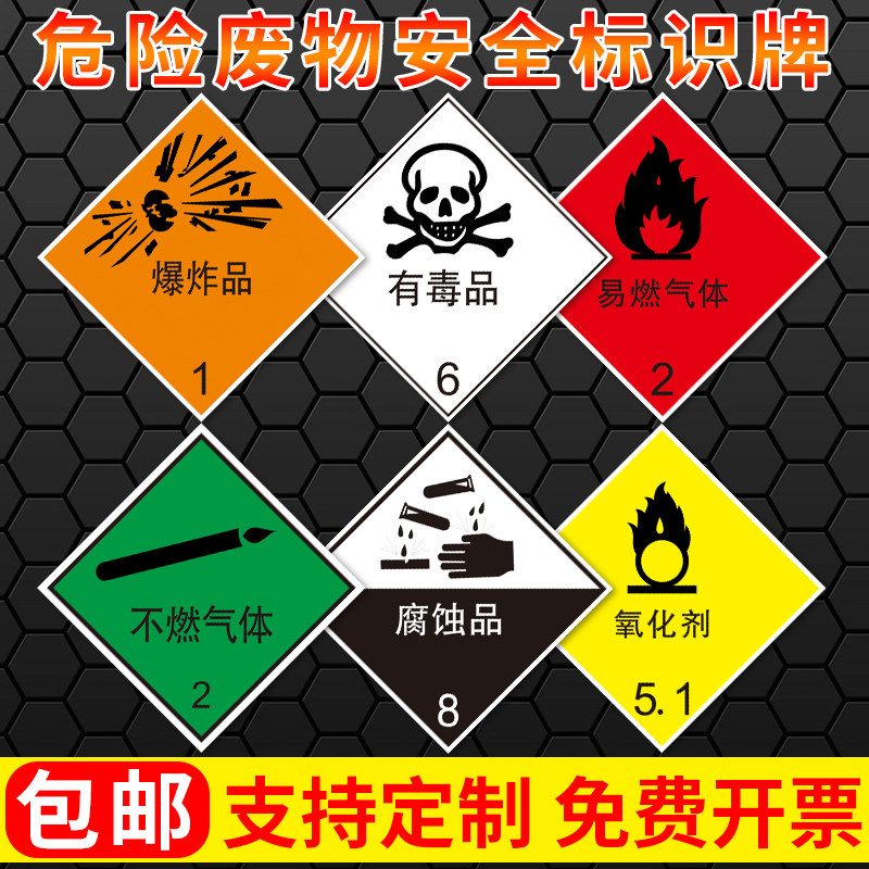 品标志牌标识牌提示牌警告牌爆炸性自然物品警示牌易燃液体铝板材质