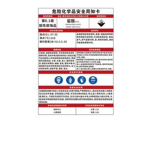 稀释剂安全周知卡MSDS危险化学品安全周知卡仓库警示牌告示牌职业危害告知卡标志技术说明书危化品标识标签r