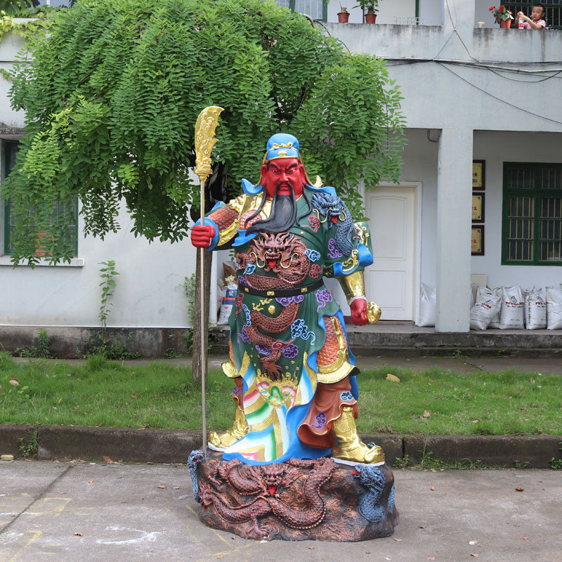 九龙关公武财神关二爷树脂玻璃钢佛像祝福保平安镇宅佛堂寺庙摆件