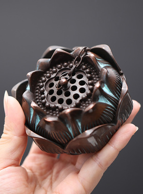 热销纯铜迎客松香炉中式悬挂吊炉熏香家用室内檀香沉香炉茶道创意