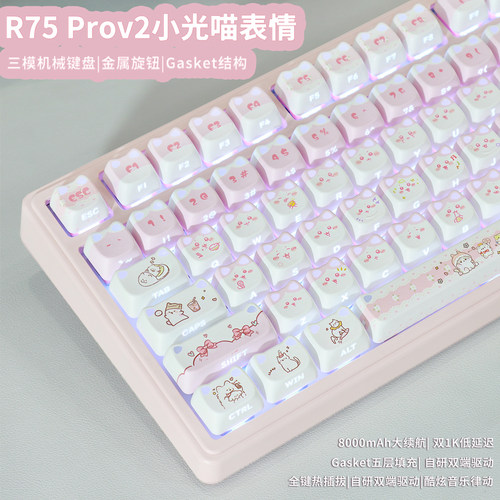 R75proV2小光喵表情无线机械键盘