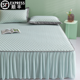 A类乳胶冰丝凉席三件套床笠款 空调软席子床裙床垫两用 可水洗夏季