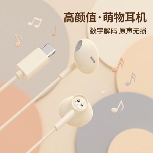有线耳机typec接口入耳式适用于华为vivo小米OPPO通用吃鸡k歌耳机