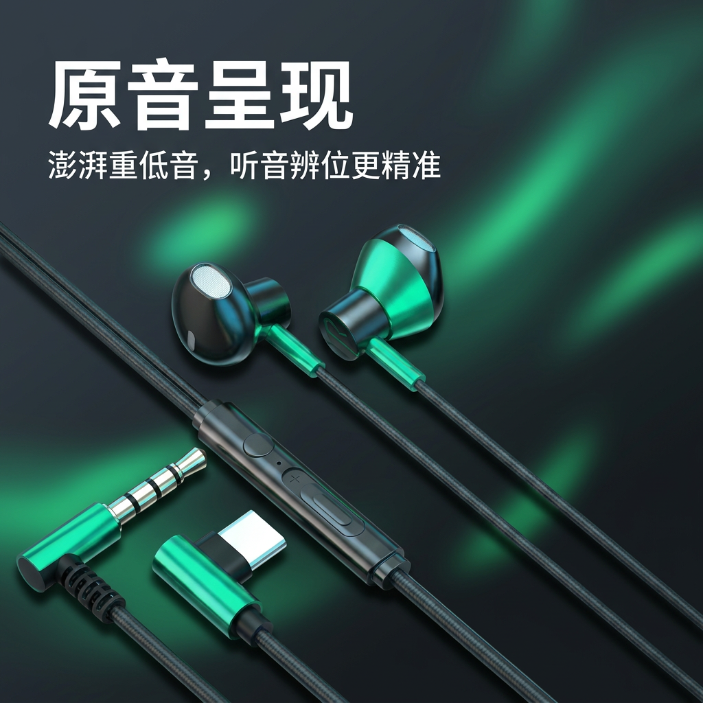 通用入耳式耳机手机电脑适用于OPPO华为小米vivo有线带麦typc耳塞
