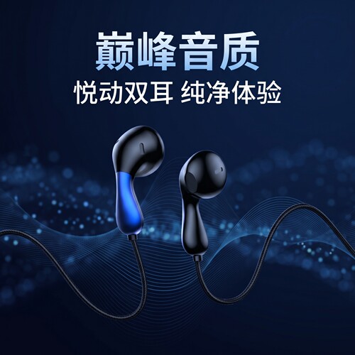 适用于OPPOvivo一加iQOO真我手机入耳式type带麦有线耳机耐用线控