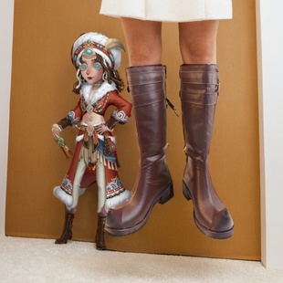 第五人格cos调酒师夜光杯cosplay鞋秋日宴会一袭红衣动漫增高靴