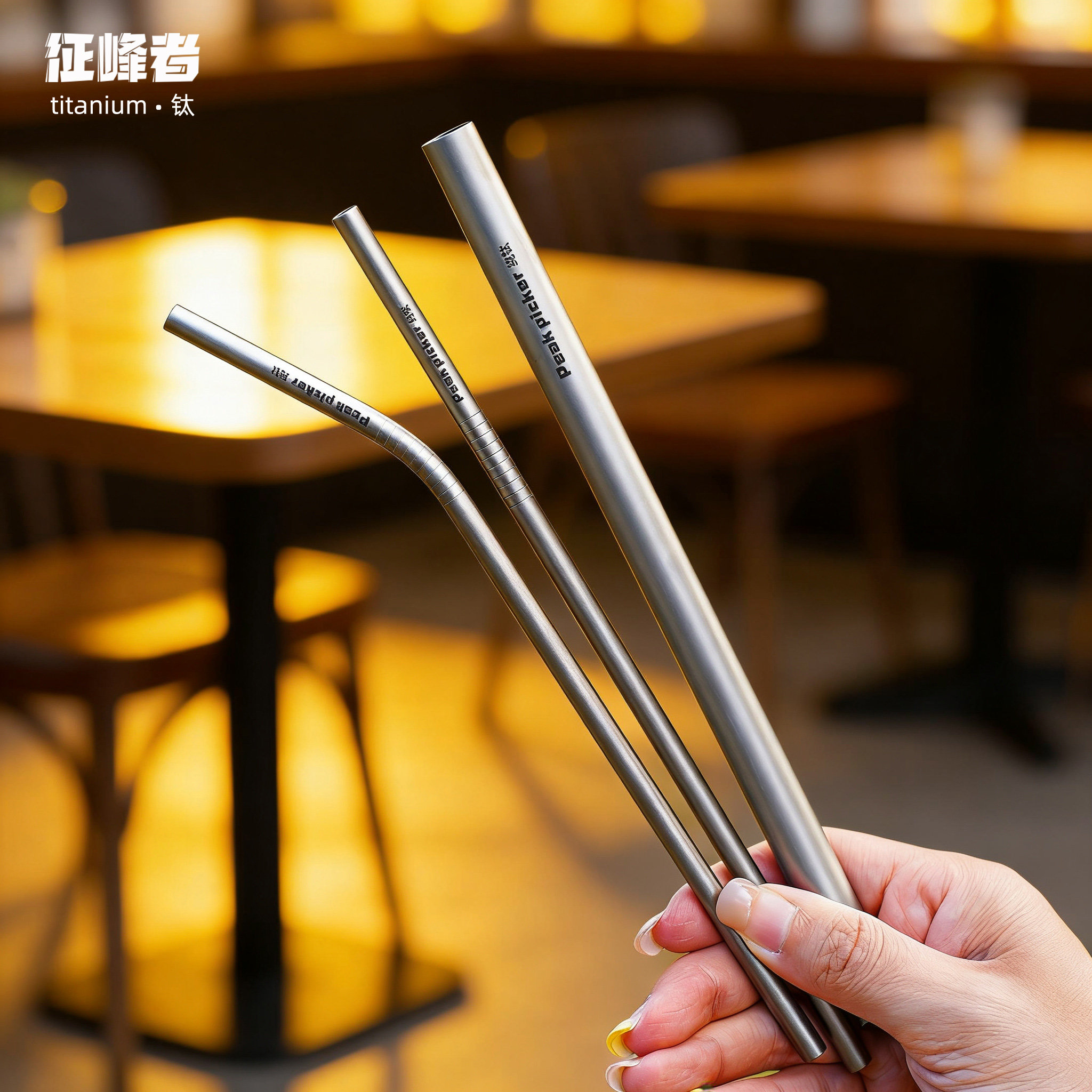 纯钛吸管非一次性便携钛合金奶茶吸管环保金属非不锈钢粗饮料吸管