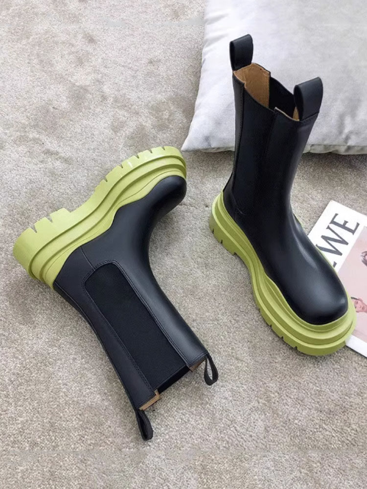 THICK-SOLED HEIGHTENED CHELSEA BOOTS BVMONA SAME BOOTIES WOMENS FALL-WINTER 2024 LOW TO MEDIUM CHIMNEY MARTIN BOOTS