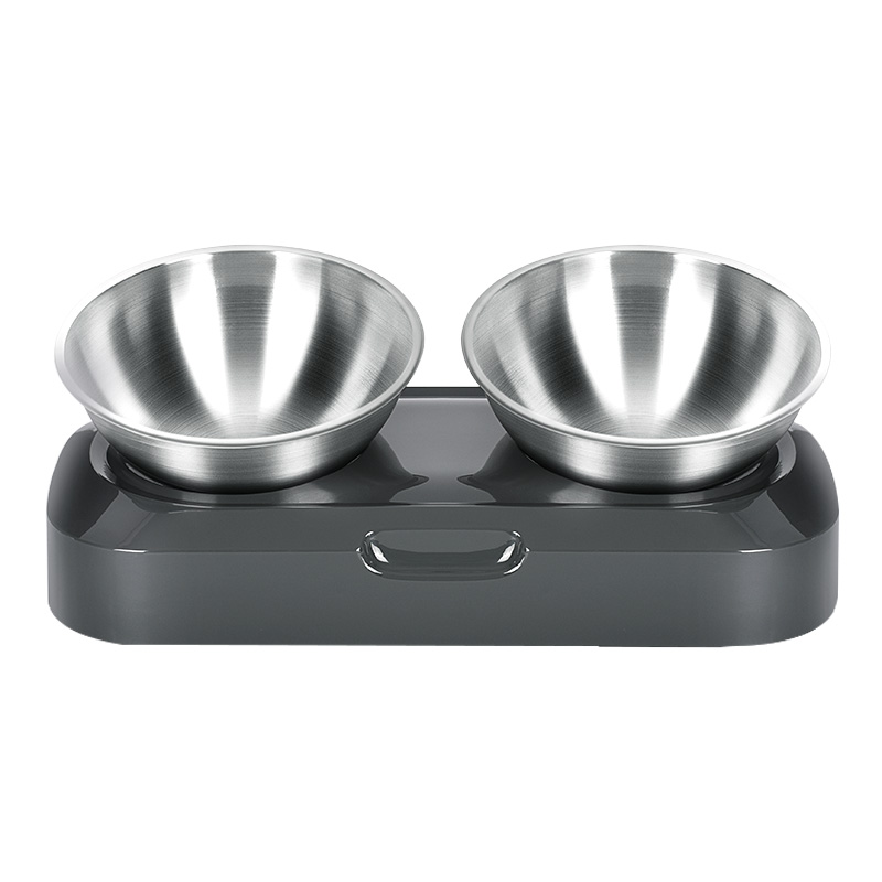 不锈钢猫碗可调节猫碗猫咪单碗双碗自动饮水双碗狗喂食碗狗猫食盆