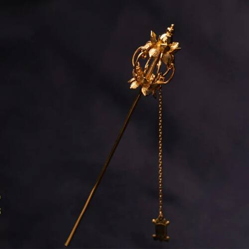 Hanfu accessories ancient gold crafts glossy court style tia
