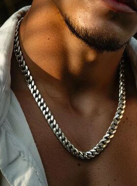 3/5/7/9mm Thick Cuban Chain Necklaces for Men Women,Simple M
