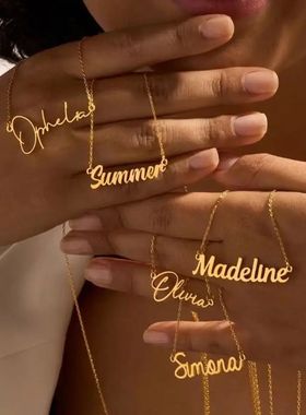 Customized Name Letter Necklace Personalized Stainless Steel