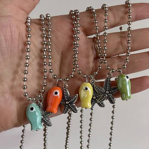 Colored Fish Necklace Stainless Steel Jewelry for Men Women