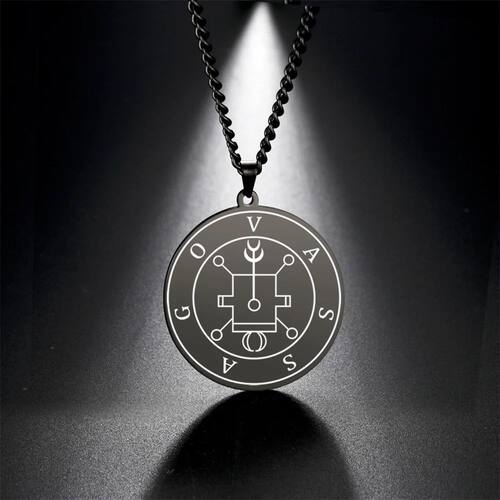 Stainless Steel Demonic Seal Necklace Oriax Satan Sigil Pend