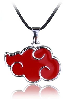 Anime Necklace Jewelry Akatsuki Enamel Red Cloud Pendant Key