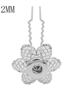 Flowers Hairpin Snap Sliver Pendant Fit 12MM Snaps Style Jew