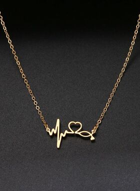 Stethoscope Heartbeat Best Necklace Women Love Heart Stainle